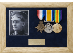Medal display frame mounted medals