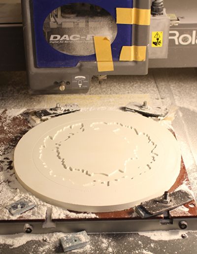 Cutting the negative shape in the plaster