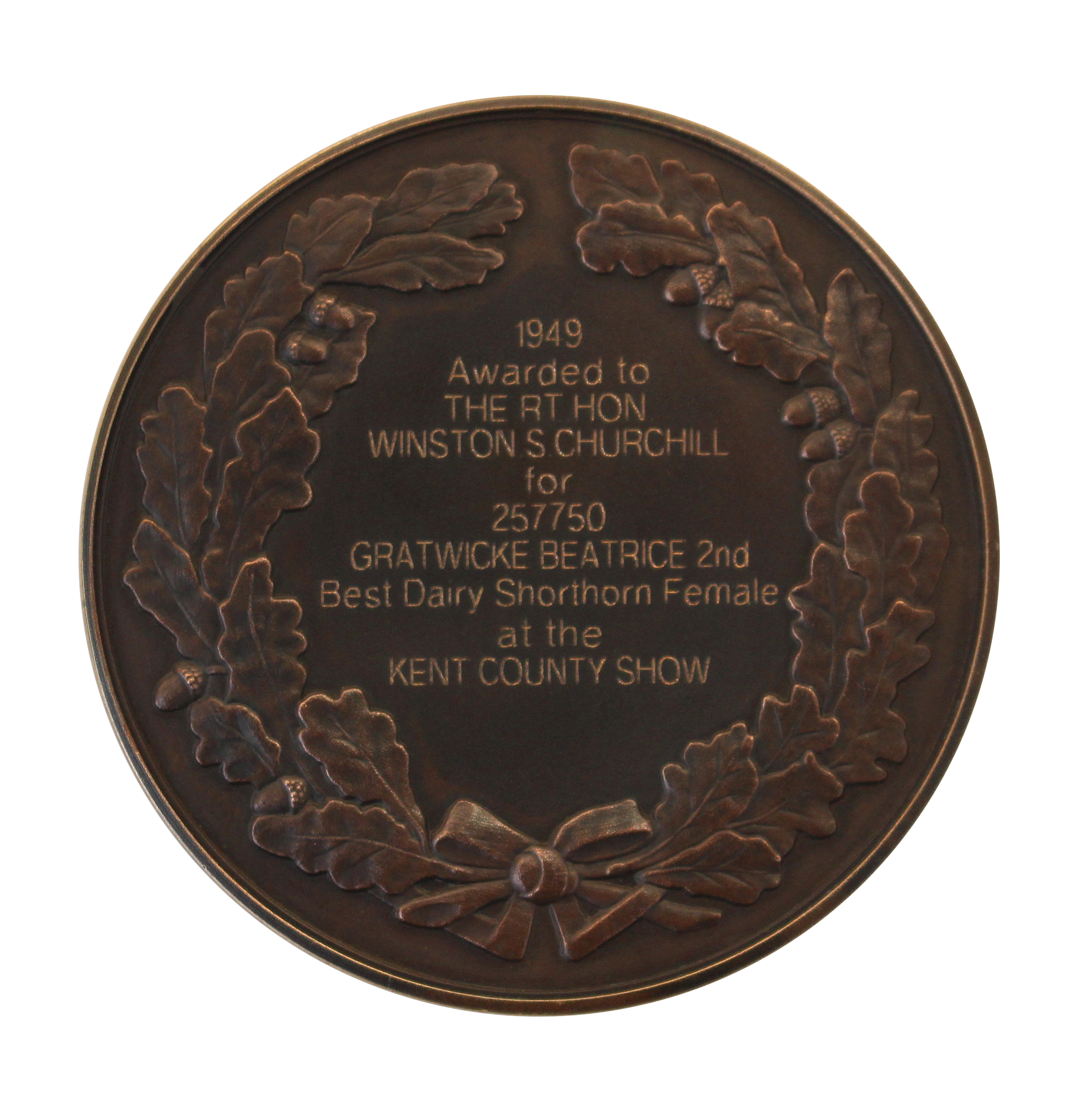 National Trust. Winston Churchill’s Shorthorn Cow Medal Reverse