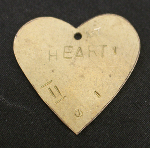 Silver Heart Pendant. Brass template for the shape