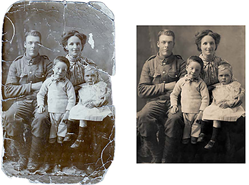 Photograph Restoration Before and After