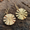 SunChild earring. A vermeil fan with the tiny face of a sunchild in the centre.