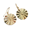 SunChild earring. A vermeil fan with the tiny face of a sunchild in the centre.