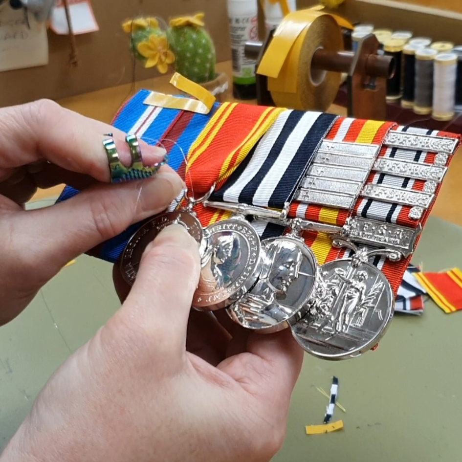 Medal mounting at Bigbury Mint